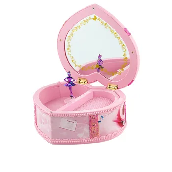 

New Arrival Heart Shape Music Box Creative Gifts for Kids with Light Clockwork Toy Musical Jewel Case