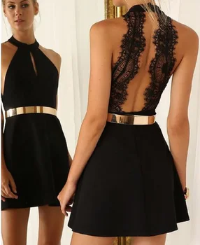 

Women Sexy Dress Elegant Sleeveless Lace Bandage Party Club Mini Dress Ladies Dress vestidos de fiesta de noche Hot