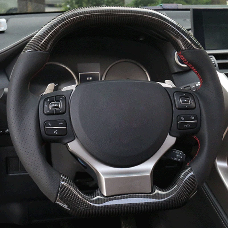 Lexus GS300H RX450H 37-39cm Leather Look Steering Wheel Glove Cover Black KA1325