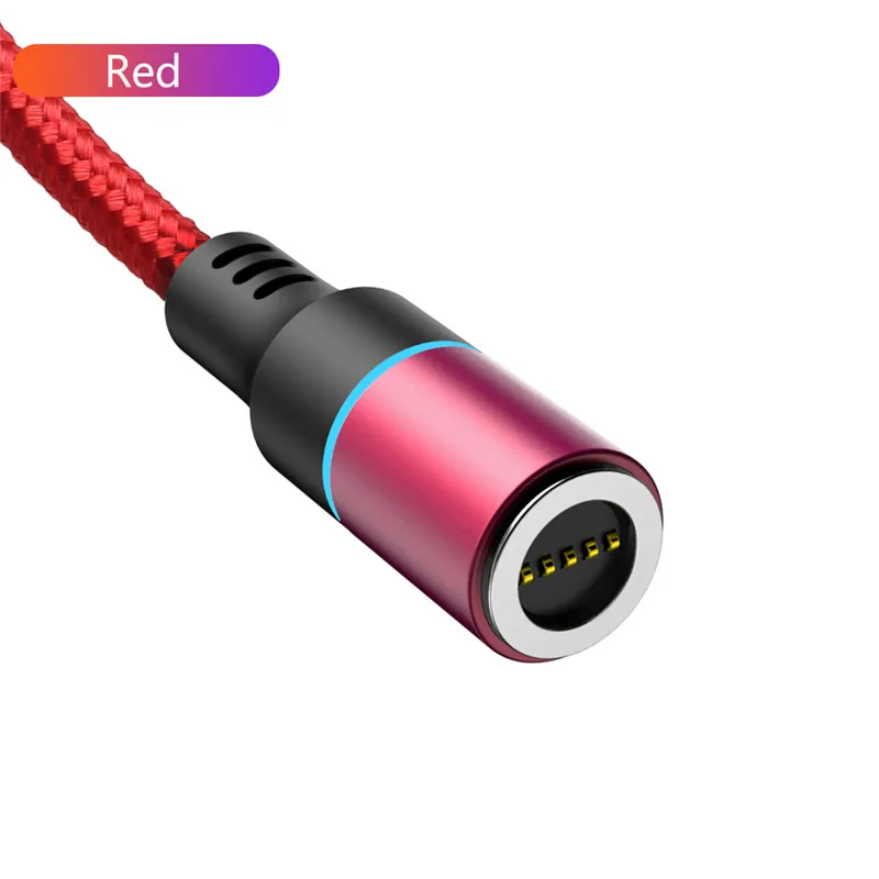 1 м 2 м магнитное зарядное устройство USB кабель для samsung S8 S9 huawei P20 Xiaomi Быстрая Зарядка Тип C Магнит данных Android Мобильный шнур для телефона - Цвет: Red 1 Cable
