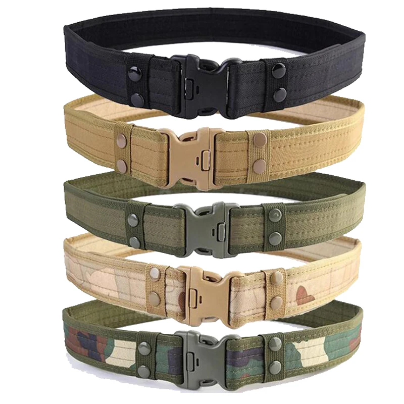 

Tactical Hook molle buckle Belt Unisex Durable Canvas Material Hunting Training Outdoor Utility Adjustable Waistband 100cm-130cm