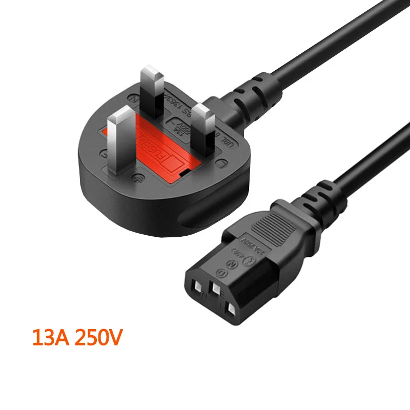 Description Picture 4 of itemBlack IEC320 C13 to AU US UK EU Power Cord India Israel Russia BS1363 13A Britain Extension Power cable 3*0.75mm 1.5M 1.8M 10A