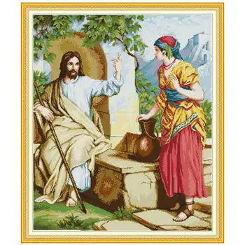 

Jesus the shepherd counted printed on the canvas 11CT 14CT DIY kit Cross Stitch embroidery needlework Sets home decor