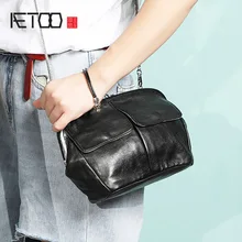 AETOO винтажная сумка ручной работы, коровья кожа Повседневная трендовая сумка для девочек, кожаная цепочка женская сумка на одно плечо