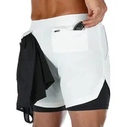 Shorts de sport 2 en 1 pour hommes, à double couche, à séchage rapide, pour Jogging et Gym, nouvelle collection 2021 