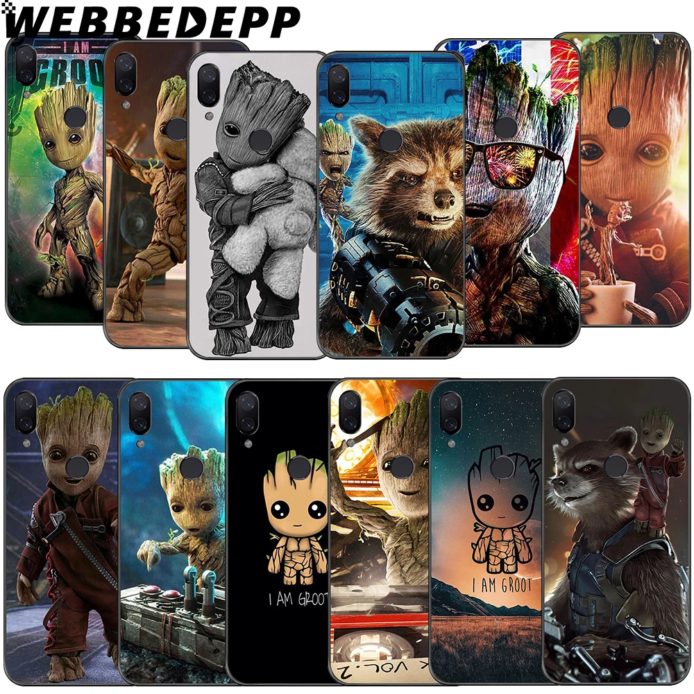 

WEBBEDEPP Cute Groot Guardians Soft Case for Xiaomi Redmi GO Note 4 4X 5 6 pro 5A Prime 7 8 Pro Cover