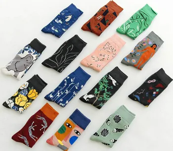

Cute Cartoons Women Cotton Socks Fashion Hip Hop Trend Men Socks Harajuku Marvel Adult Casual Crew Socks Creative Soft