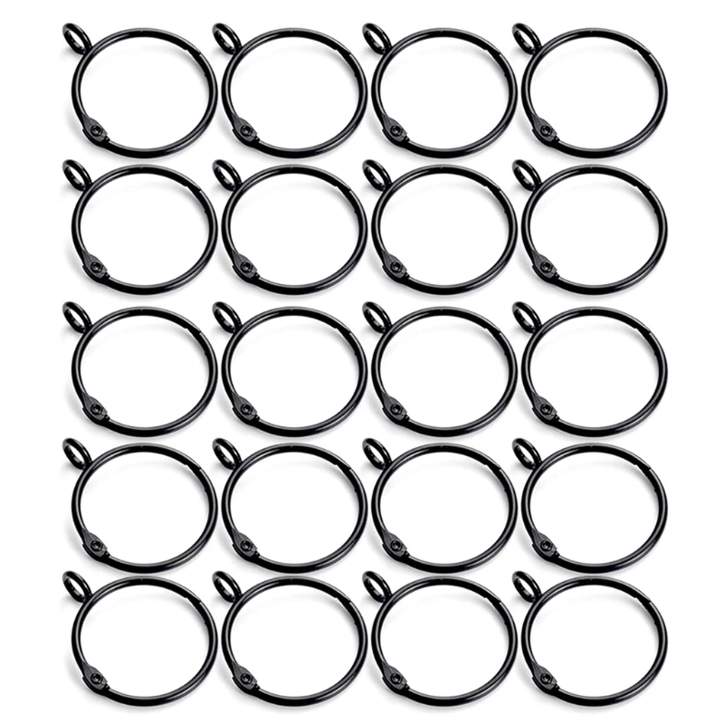 Description Picture 5 of itemMetal Openable Curtain Rings Clips Rustproof Vintage Decorative Drapery Curtain Rods Hangers Rings 1.5 Inch Inner Diameter