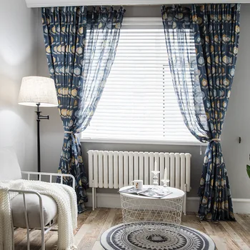 

[Fenghua] Curtains Are Simple and Generous and Fresh, Suitable for Living Room Bedroom Balcony Polyester Cotton Screen Curtains