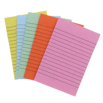 

5pcs Colorful Striped Sticky Notepads Self-Stick Note Pads Memo Pad Stationery Note Paper for Office School