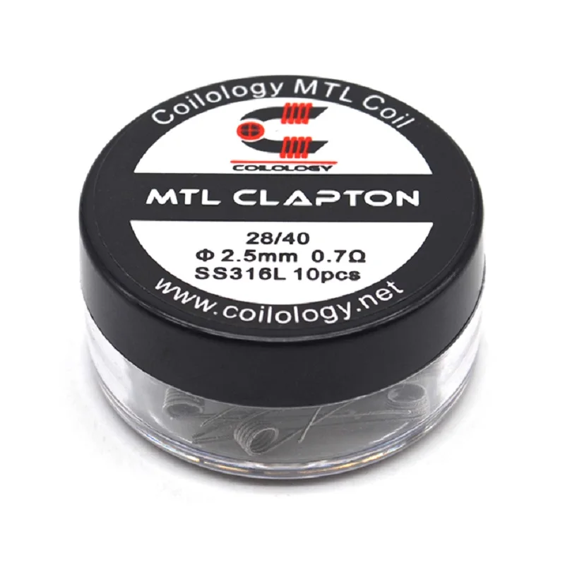 Coilology MTL Clapton катушка 316SSL 28/40GA 0.7ohm готовые катушки для rda атомайзер rta бак Тепловая