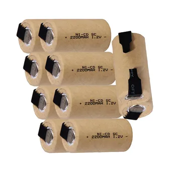 

10 pcs SC 2200mah 1.2v battery NICD rechargeable 4.25cm*2.2cm for electric screwdriver for electric drills batteries