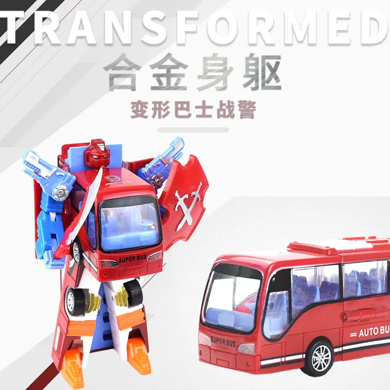 

Alloy Transformer Bus Model Autobots Robot Model Children Sound And Light Educational Toy