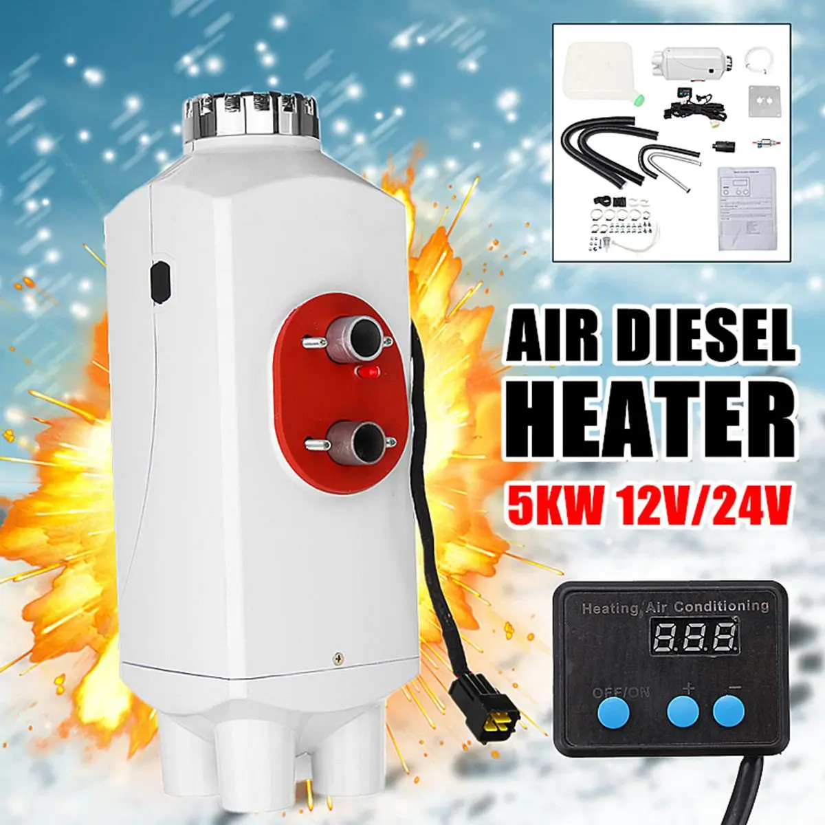 5000W фары для автомобилей воздушный дизельный Обогреватель 12 V/24 V для грузовых автомобилей Мотор-домов лодки ВАН автоматический Управление Технология ЖК-дисплей монитор Отопление кабины