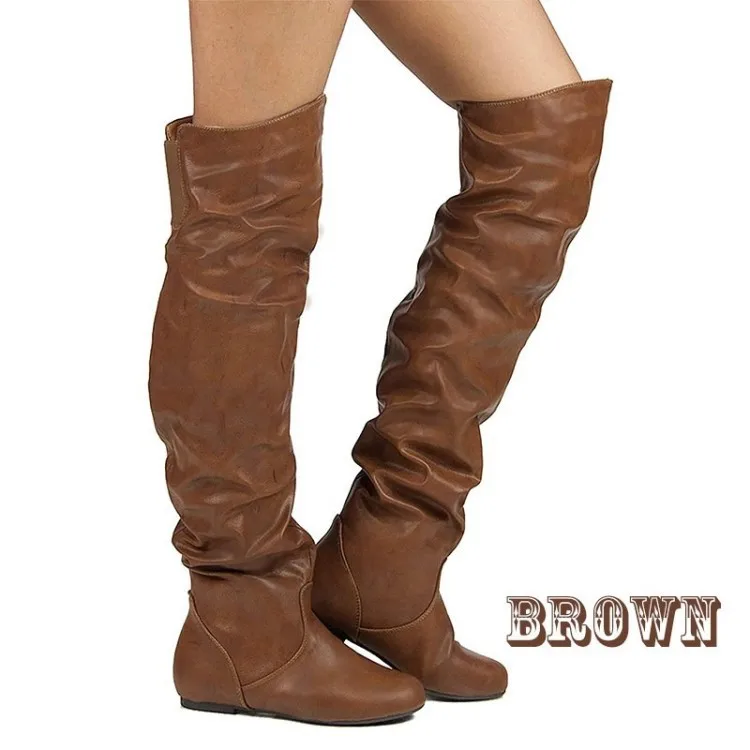 

Over-the-Knee Boots Womens Square Block Heel Platform Side Zipper Autumn Winter Thigh Boots 15CM High Heels 2020