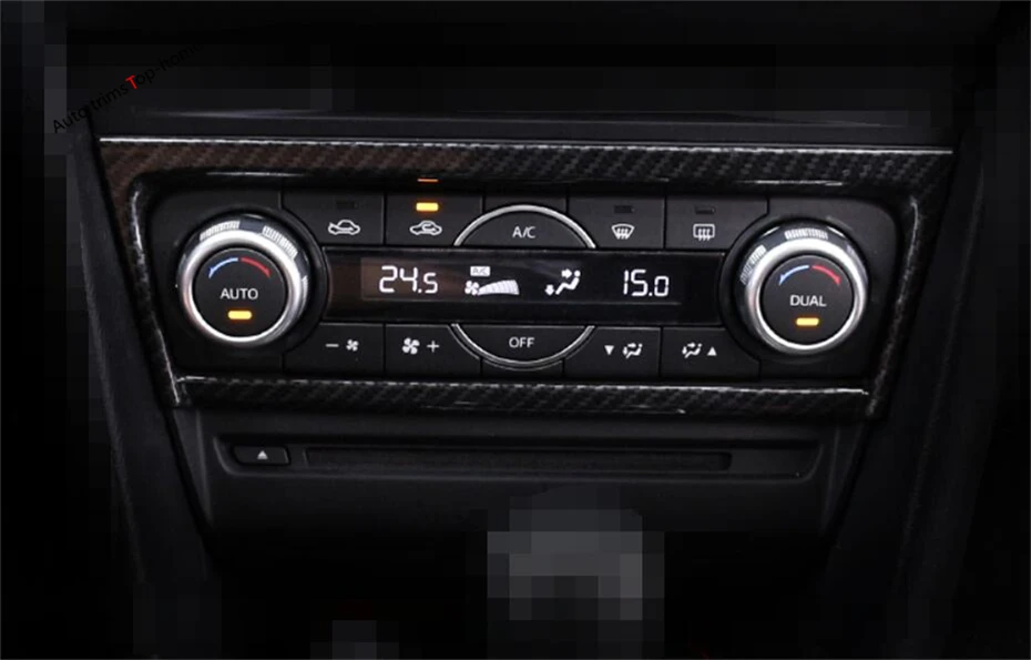 

Yimaautotrims Accessories For Mazda 3 2017 2018 ABS Pearl Chrome Middle Air Conditioning Multifunction Panel Frame Cover Trim