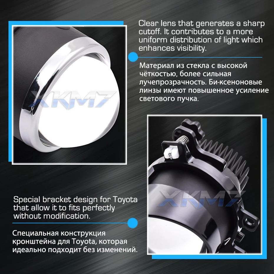 Biled Lens Fog Light PTF Tuning For Toyota Corolla/Camry/Yaris/Auris/Avensis Accessories Car LED Projector 3.0'' Lenses Retrofit