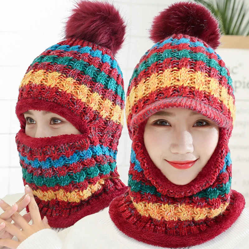 

Winter Warm Head Band Cold Mask Women's Full Face Neck Guard Windshield E-Bike Scarf Hat Riding Equipment Face Mask