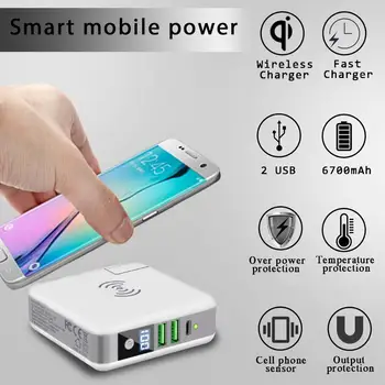 

3-in-1 Wireless Charger Power Bank /Wall Charger for Macbook/6700mAh Power Bank for iPhone Xs Galaxy S10 S9 Plus Xiaomi