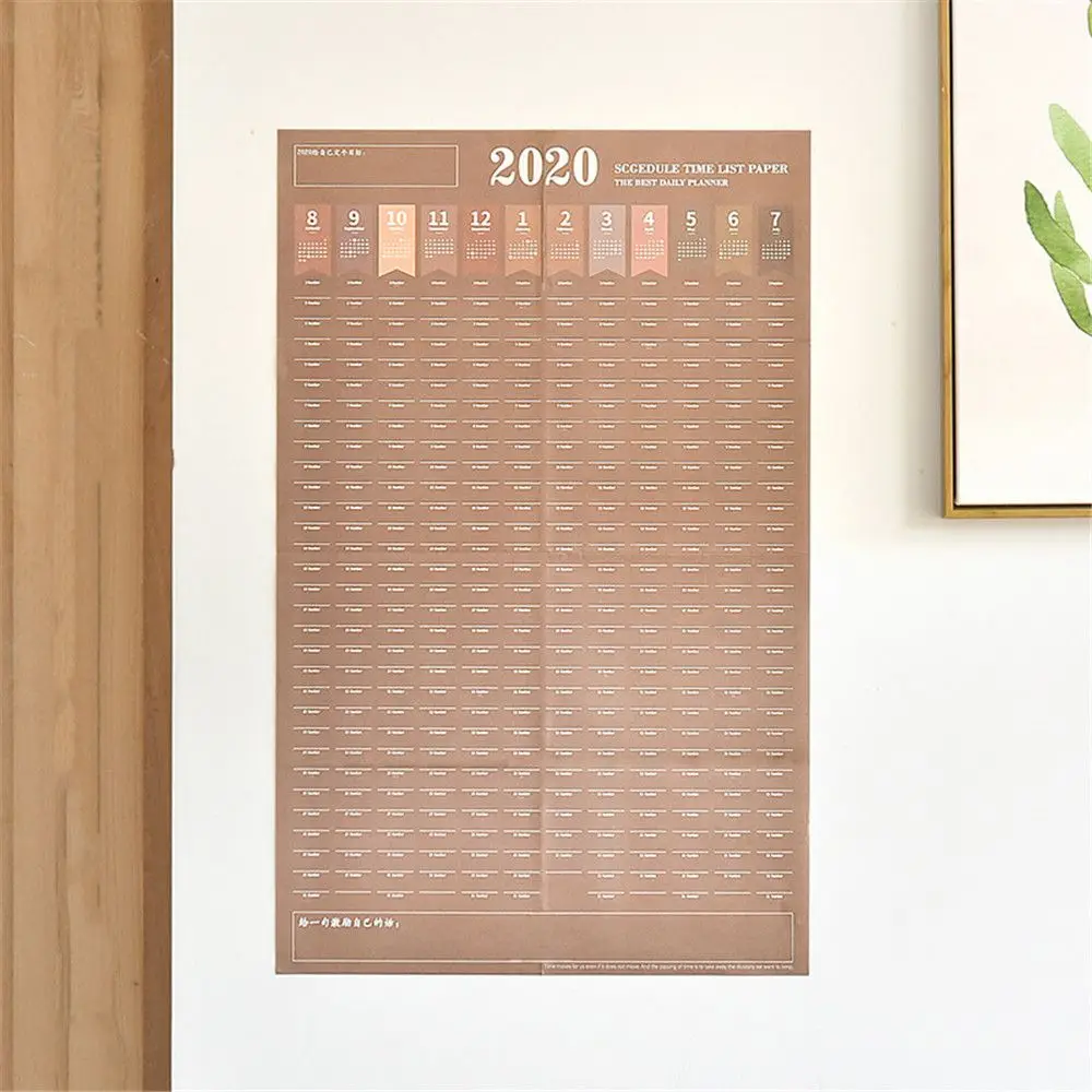 1 шт., год, настенный календарь с наклейкой, в горошек, на 365 дней, График обучения, ежедневник, органайзер, papeleria, офисные принадлежности