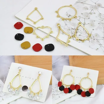 

Cool Versatile Irregular Alloy Circle Paint Spraying Ornament Accessories Homemade Earrings Ear Stud DIY Accessories Material