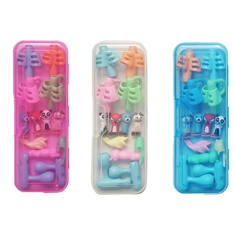 

Creative Pen Holder Silicone Baby Learning Writing Tool Correction Device Pencil Set Stationery Gift In Pencil Boxes