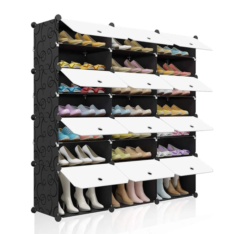 

Fashoin Modular Shoe Cabinet Standing Dustproof Storage Closet Organizer Detachable Home Organizer Holder Shoe Rack with Door