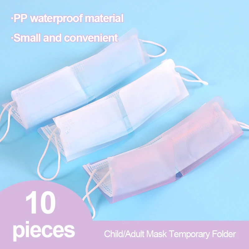 

10pcs Multi Color Optional Mask Storage Foldable Temporary Store Mask Portable Safety Storage Box Mask Storage Clip Container