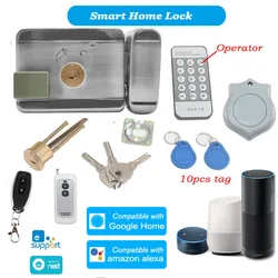 12V Electric Lock 125KHz Access Control System Lock Optional Wifi  eWelink Remote Control Door Lock Anti-theft Home Security