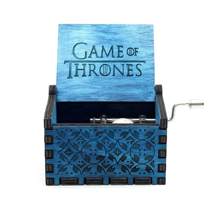 Game Of Throne Антикварная резная деревянная музыкальная шкатулка с рукояткой, новая модель, подарок на день рождения для моего сына или дочки, музыкальная шкатулка - Цвет: Game Of Throne