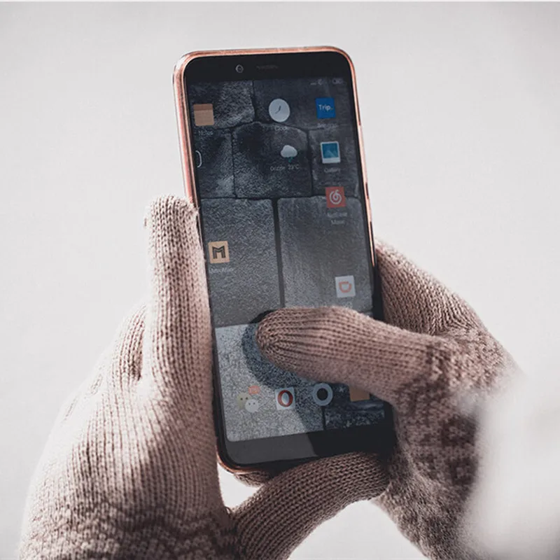 New Xiaomi Mijia Youpin FO touch screen warm velvet gloves Plus velvet to keep warm finger touch screen for winter