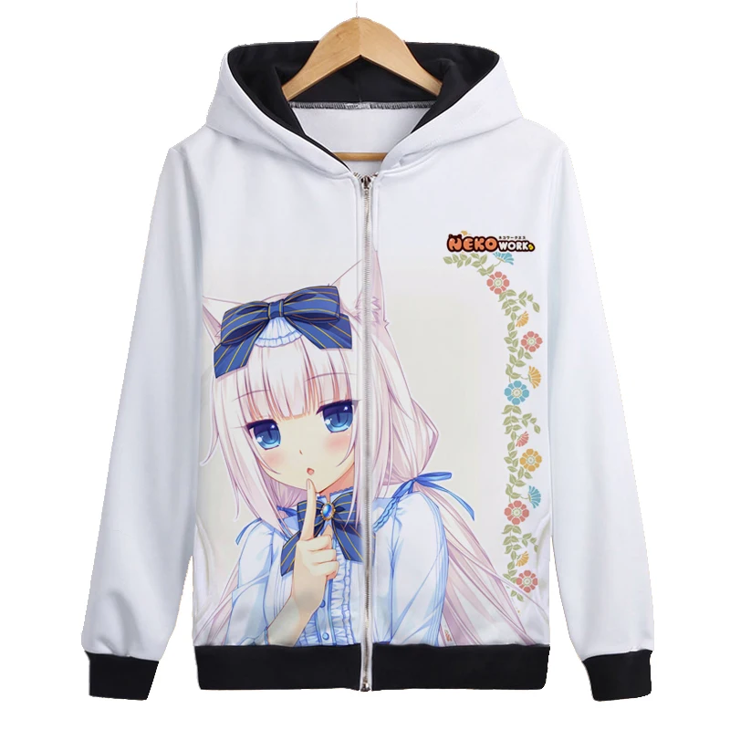 Аниме nekopara игра косплей костюм для мужчин и женщин толстовка с капюшоном пальто на молнии ежедневный карнавал Хэллоуин - Color: as the picture