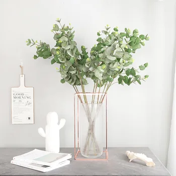 

Northern European-Style Home Decoration Model Artificial Flower Bouquet Model Establish Wool Kemal Eucalyptus Leaves