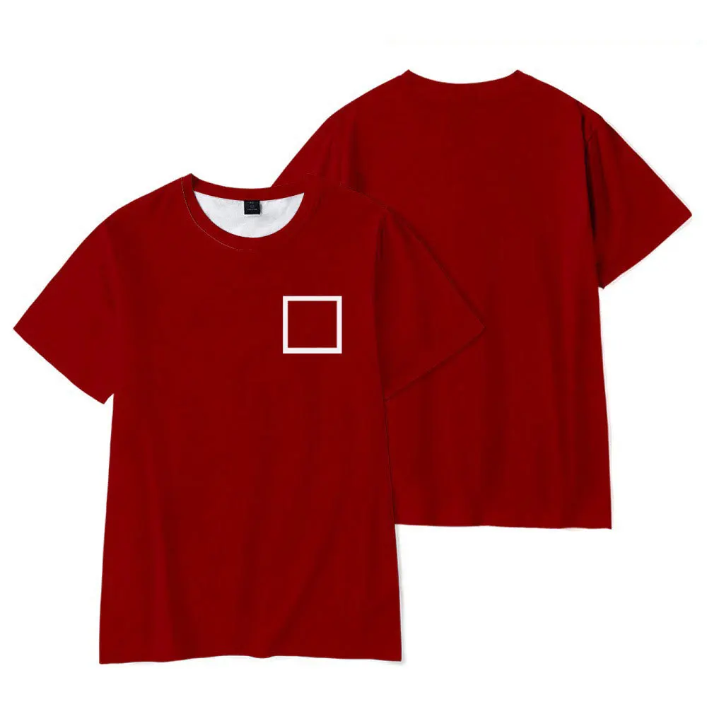 Summer Squid Game Men T-Shirt 3D printing Fashion Movement O-Neck Oversized T-Shirt Casual All-Match Short Sleeve Top