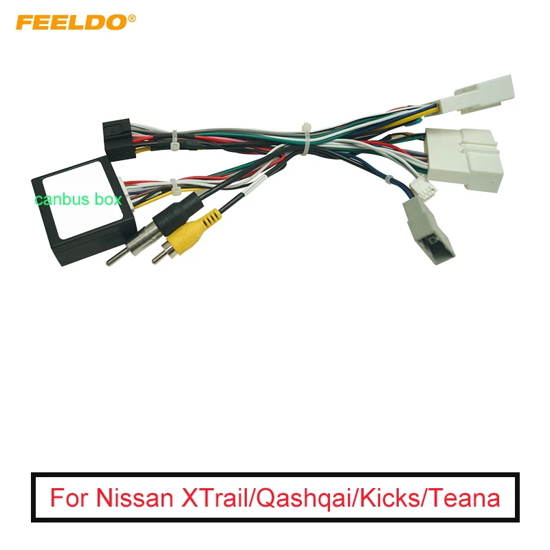 

Автомобильный 16-контактный аудио жгут проводов FEELDO с Canbus-коробкой для Nissan XTrail/Qashqai/Kicks/Teana Стерео проводной Адаптер для установки