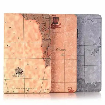 

Case For Samsung Galaxy Tab S2 9.7 T810 T815 T819 9.7 inch Tablet Retro Map style Support stand Cover for T810 with Card Solts