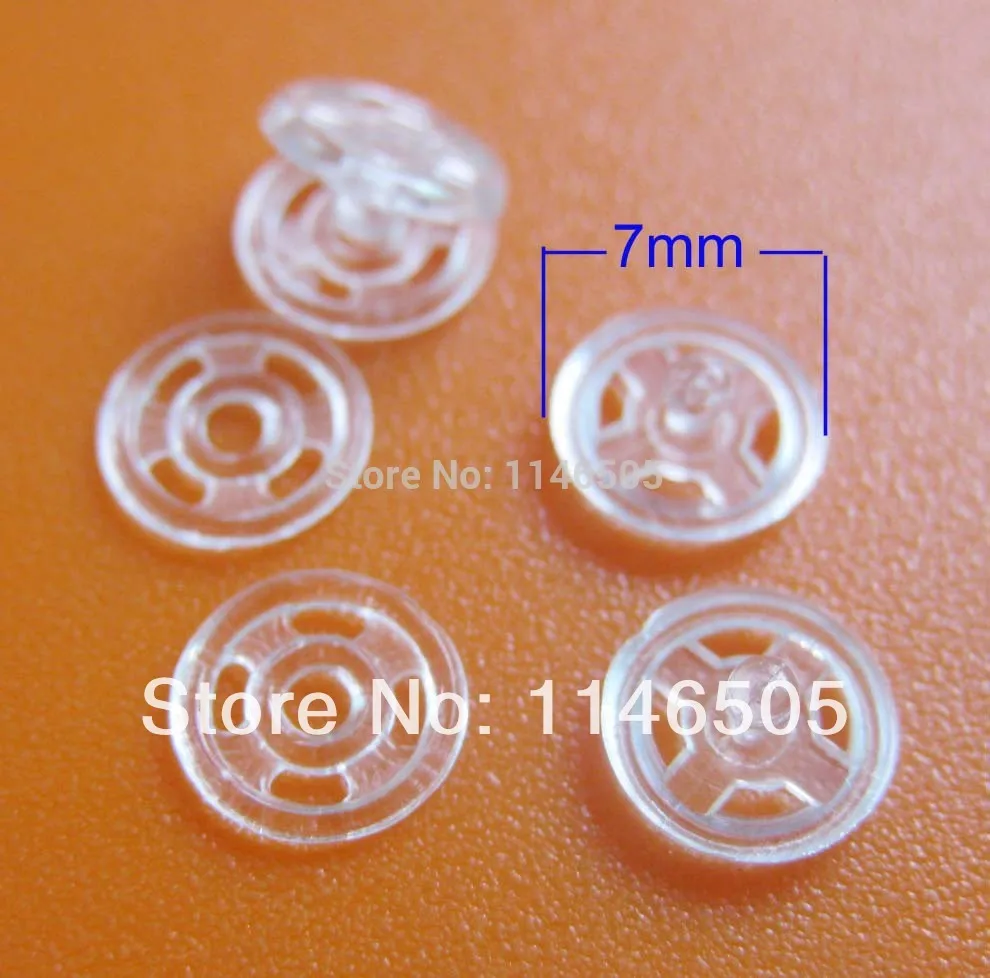 50set/lot Kids Accessories 7mm Nylon Button Round Snap Mini Buttons Transparent Sewing Garment Buttons Scrapbooking ZK0229 2