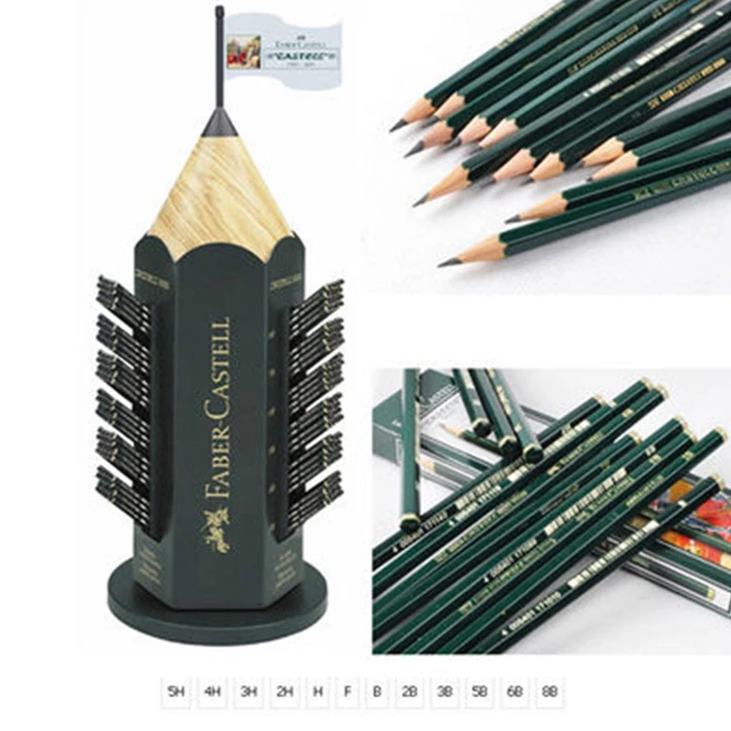 Faber-Castell 9000 карандаши для рисования B/2B/3B/4B/5B/6B/7B/8B/H/2H/3H/4H/5H/6H/F 12/16 шт. деревянный