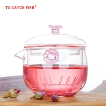 Термостойкий Стеклянный Горшок для рук, бинауральный горшок, пояс, фильтр, цветочный горшок, прозрачный красный зеленый чай, удобный офисный чайный набор