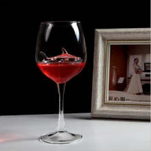 Горячая стакан с акулой, веб-звезда красное вино высокие ноги стакан с акулой, высокое боросиликатное стекло стакан с акулой