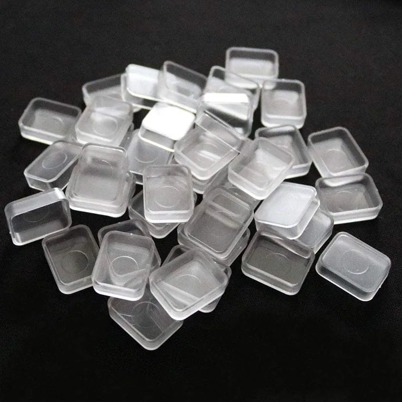 Watercolor Paint Pans 25/50/100pcs watercolor paint pans 1ml Rounded Corner Transparent Empty Rectangle Clear Pigment Pans for Watercolor Oil Paints