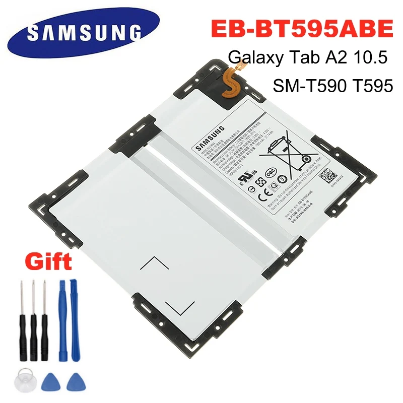EB-BT595ABE 7300 мА/ч Samsung оригинальный сменный аккумулятор для планшета Galaxy Tab A2 10 5 SM-T590