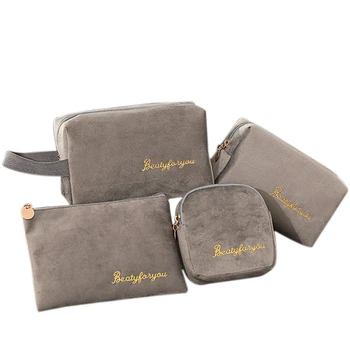 

4Pcs/Set Cosmetic Bag Business Makeup Case Women Travel Make Up Zipper Organizer Storage Pouch Toiletry Wash Bath Kit