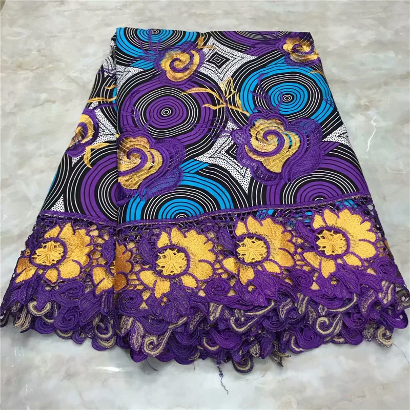 Новинка Wendy гипюровая кружевная ткань вышитый воск высокого качества кружевная ткань со шнуром африканская восковая кружевная ткань для платья WD091911