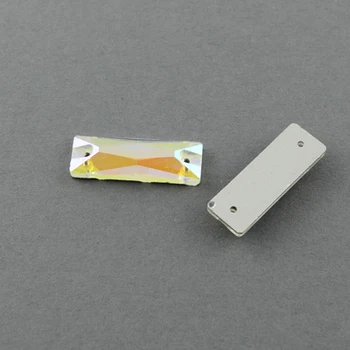 

Sew on Rhinestone,Electroplate Glass Rhinestone,Rectangle,Clear,15x5x3~4mm,Hole:1mm