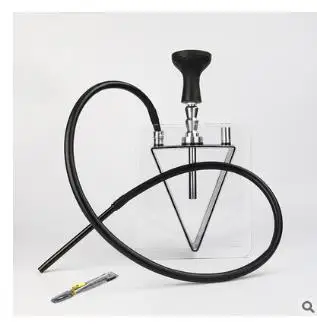 Акриловый кальян набор табачной трубы с Sheesha силиконовой чашей шланг металлические щипцы Весна Cachimbas сиша водные инструменты для труб - Цвет: Темно-серый