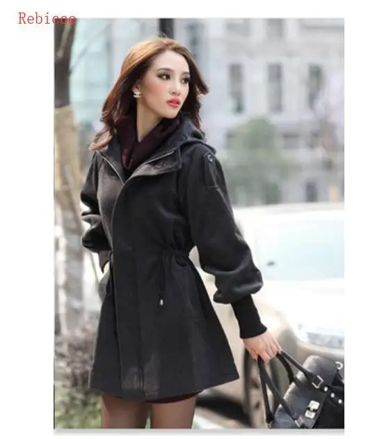 

Women Cashmere Winter Woolen Coat Casual Zipper Cardigan Winter jacket large size