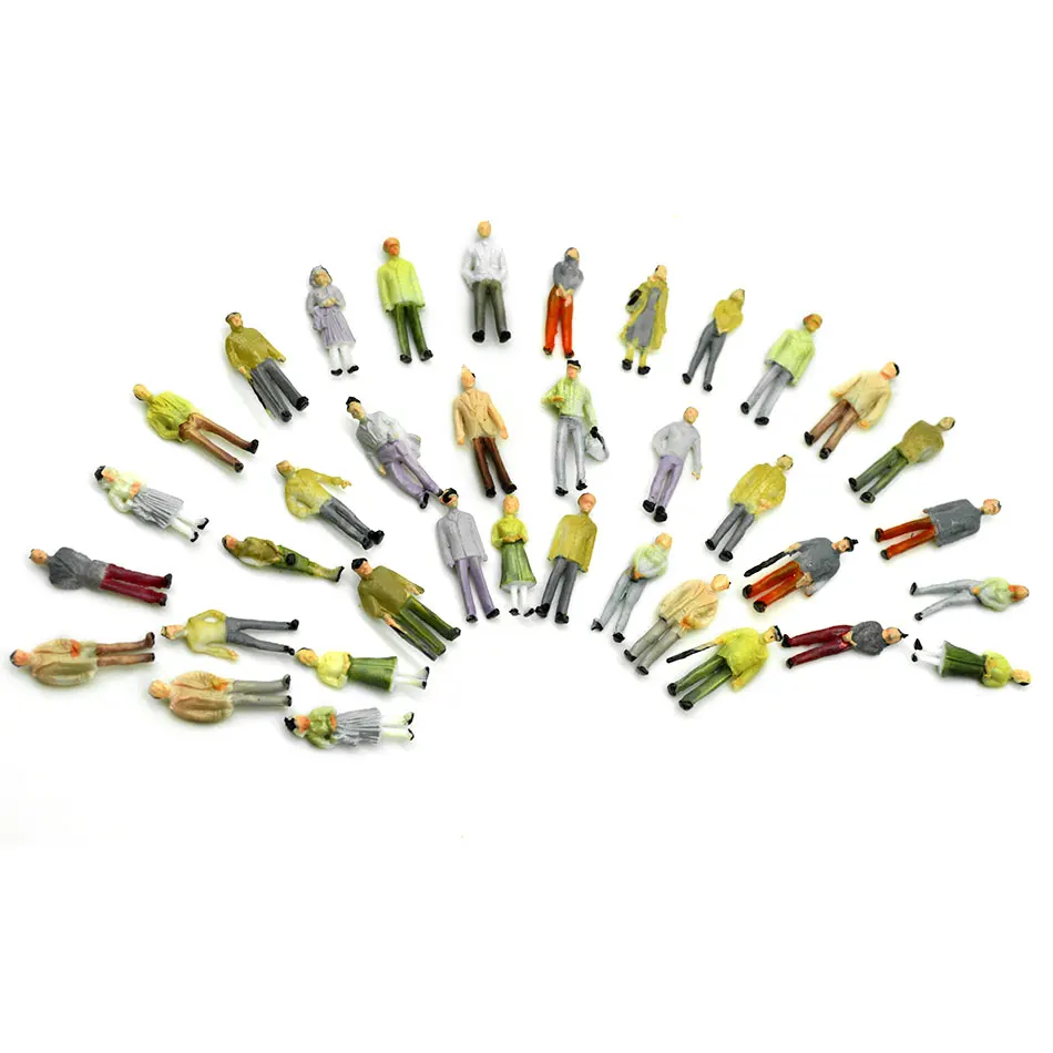

100PCS 1/100 Architectural People Miniature Scale Model Figures Plastic Set Up The Landscape Train Building Layout Mannequin