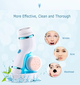 

4 In 1 Ultrasonic Electric Facial Cleansing Brush Massager Rechargeable Pore Face Cleaning Device Skin Care Brush For Face TSLM1