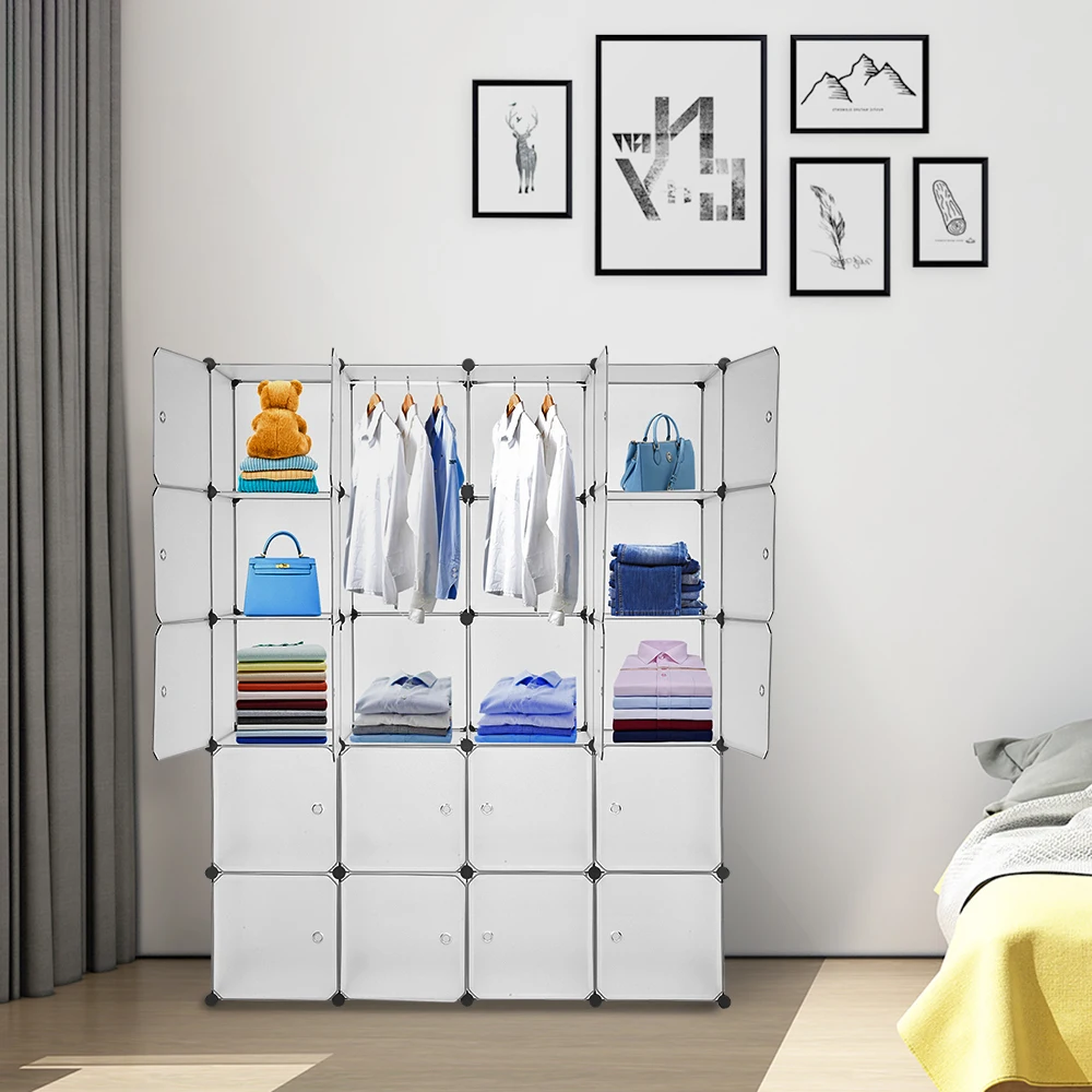 

20 Storage Cube Organizer Plastic Cubby Shelving Drawer Diy Modular Bookcase Closet Cabinet With Translucent Design For Clothes